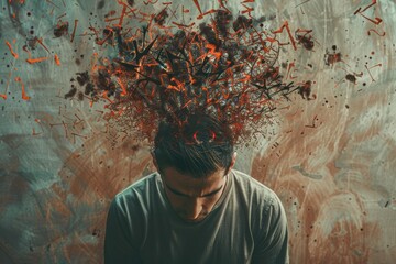 An adult struggling with ADHD focusing on daily tasks in a home setting.