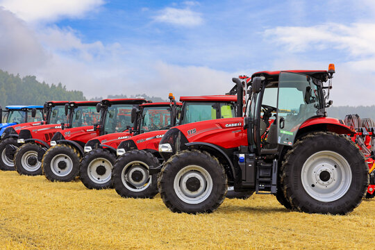 Red Case IH Agricultural Tractors in a Row.