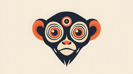 Fototapeta premium Vibrant monkey illustration digital art creative design modern style graphic nature playful concept