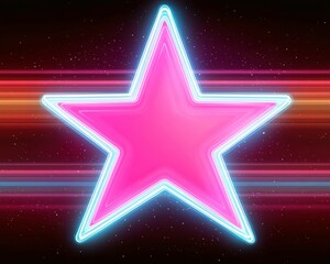 Obraz premium Neon Pink Starburst Cosmic Background Design