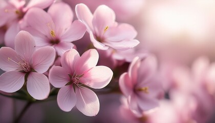 cluster of delicate pink flowers closeup