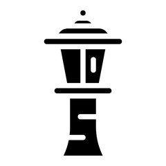 black garden lantern