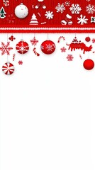Fototapeta premium Festive Knitted Christmas Ornament Border Design