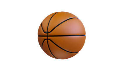 Realistic 3D Transparent Basketball Design Textured Orange Ball with Black Lines, Perfect for Sports-Themed Graphics and Creative Projects