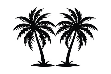 Obraz premium Palm trees silhouette illustration.eps