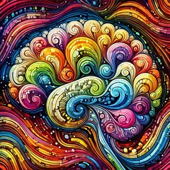 Vibrant Brain Artwork