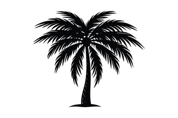 Obraz premium A palm tree silhouette vector art illustration.eps