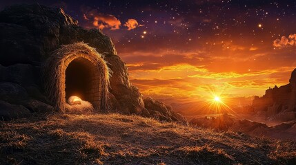 Exploring the significance of the empty manger and tomb in a combined nativity and resurrection narrative.