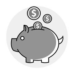 Savings Piggy Bank Icon Representing Money Management, Budgeting, and Financial Planning