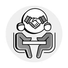 Business Partnership Icon Representing Cooperation, Agreements, and Professional Alliances