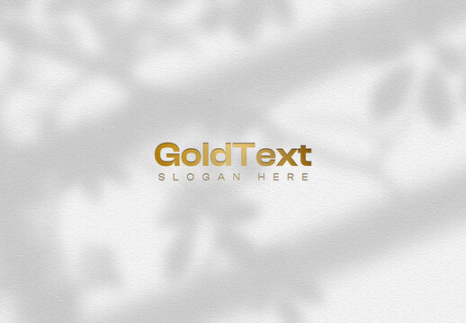 Logo Mockup Gold Hot Foil Paper Textrure Template Effect