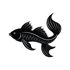 tail and fins silhouette vector illustration