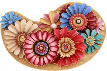 Ornate Floral Arrangement A Jewel-Toned Composition of Handcrafted Flowers