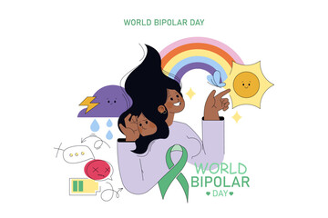 World Bipolar Day. Flat Vector Illustration