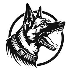 Aggressive German shepherd illustration
