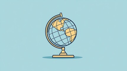 Fototapeta premium Educational globe illustration, simple design, light background, learning tool