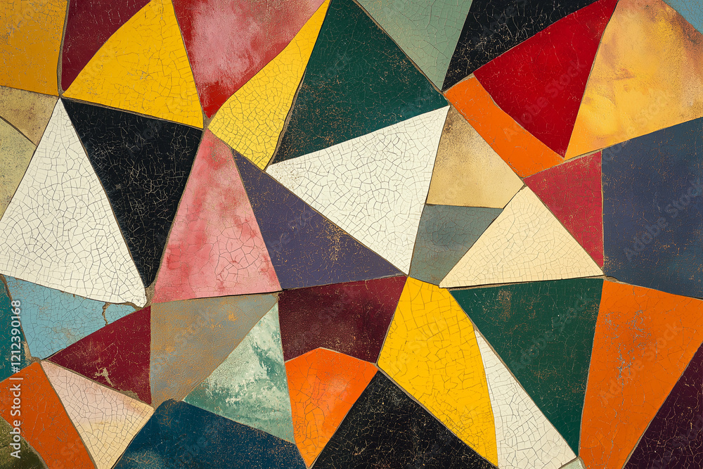 Poster A colorful mosaic with a geometric pattern.