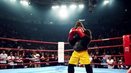Gorilla Boxer in the Ring: A Thrilling Boxing Match Spectacle