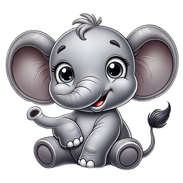 Elephen 3d on white background