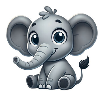 Elephen 3d on white background
