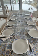 table setting in a restaurant