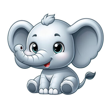 Elephen 3d on white background