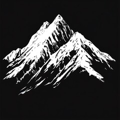 Snowy Mountain Silhouette Design for Print or Web Use