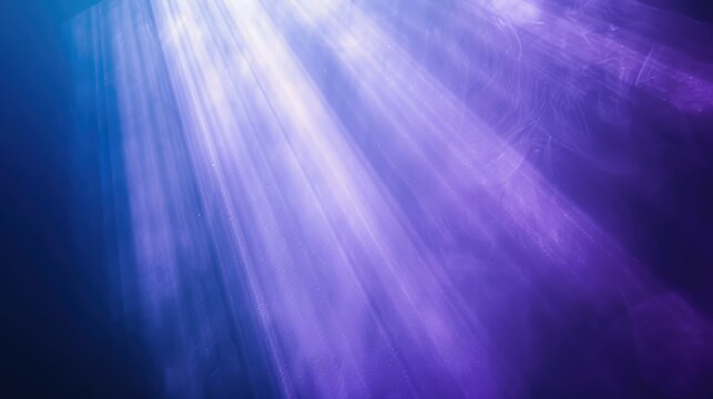 Abstract image of light rays in purple hues, creating a serene underwater atmosphere.