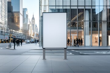 Urban blank poster mockup new york city advertising display cityscape frontal view marketing concept