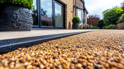 Unique patterns in resin bound gravel driveway.