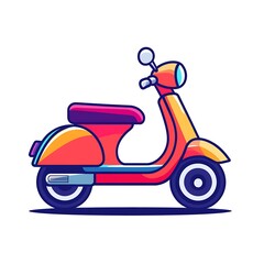 Obraz premium Colorful cartoon scooter illustration