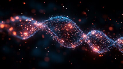A digital rendering of bioinformatics software visualizing the relationship between genes and diseases in a complex network. 388