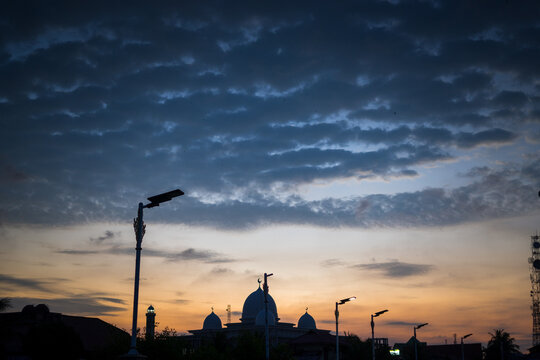 sunset over the town of Sigli, Pidie Regency