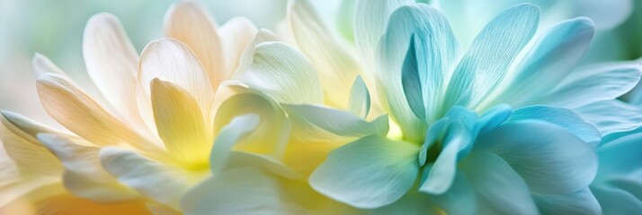 Fototapeta premium Pastel flower petals in delicate bloom with soft focus and gentle gradient colors