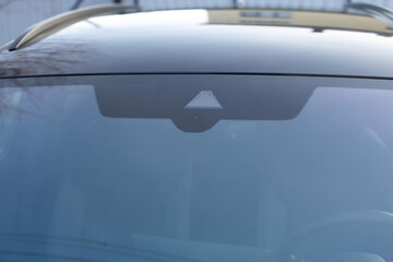 Close up view of modern driver assistance. Car System Intelligence - Surround View 360 Degrees Bird...