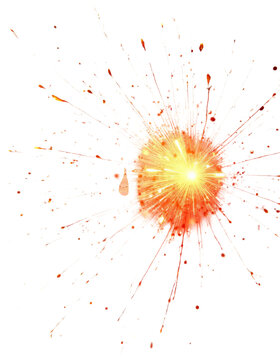  red firecracker garland is slowly exploding on a white background