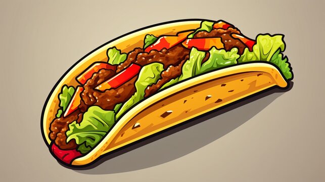 Tasty Tacos Sticker Design on White Background for Mexican Food Enthusiasts