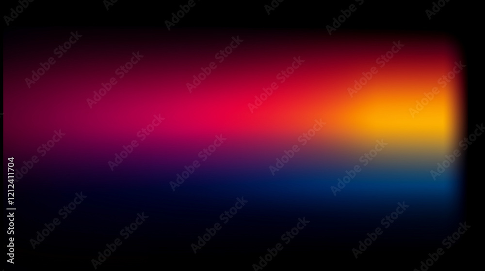 Poster Abstract gradient background featuring a vibrant and blurred color spectrum with rainbow hues of blue, red, and yellow. Designed for banners, templates, and digital artwork. Set against a dark black b