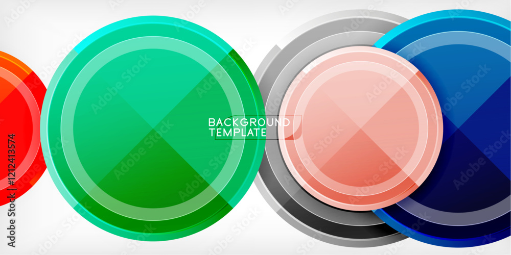 Poster Minimal geometric abstract background. Circle triangle design