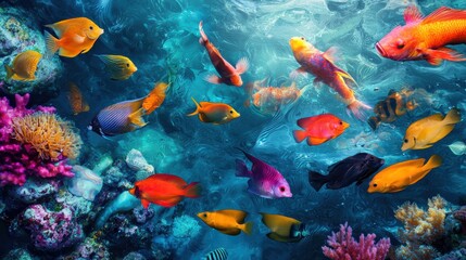 Vibrant Coral Reef A Symphony of Colorful Fish