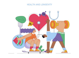 Fototapeta premium Human Values. Flat Vector Illustration