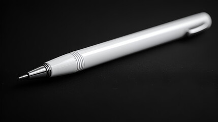 A single white pen on a basic, dark background