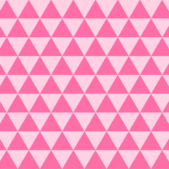 Fototapeta premium Geometric seamless pattern.Triangle repeat pattern in pink isolated on light pink background.Abstract graphic vector illustration wallpaper.