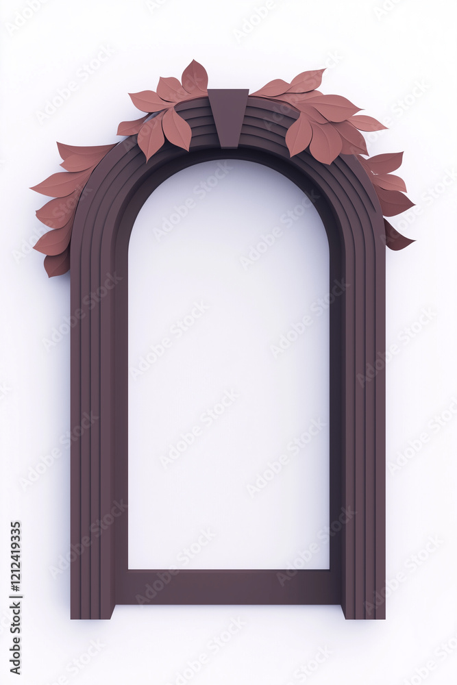 Aufkleber Minimalistic low-poly 3D frame with geometric design and pastel colors on a clean background
