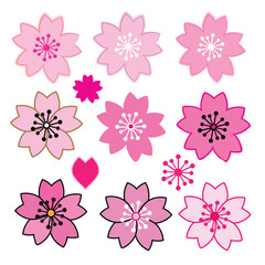 pink sakura icon set