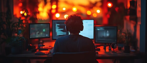 Programmer working late at night.