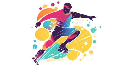 Abstract skater action graphic illustration