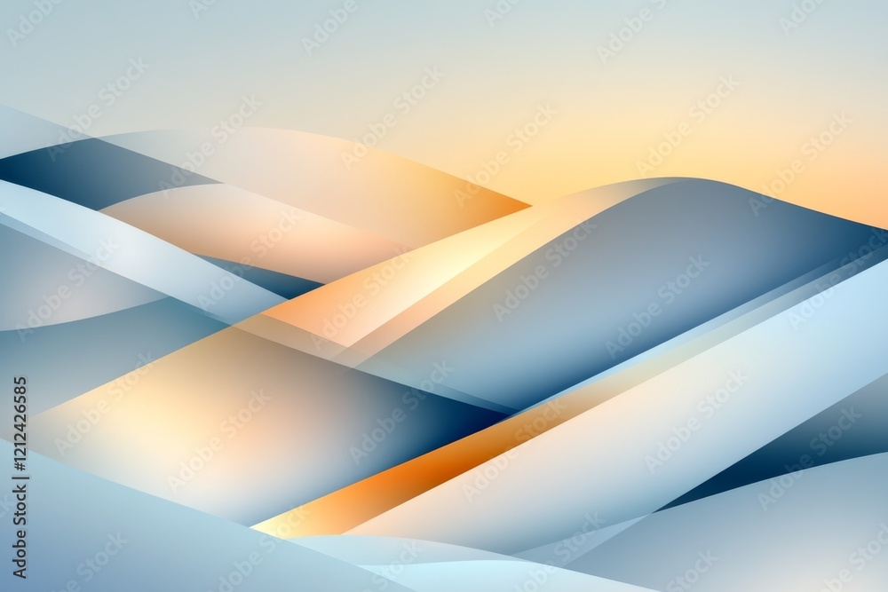 Poster A clean graphic of zigzagging stairs, depicted in sharp, angular lines with soft neutral tones