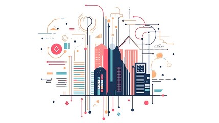 Obraz premium Abstract cityscape illustration