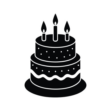 recommend clip art: vector silhouette of a birthday cake with candles